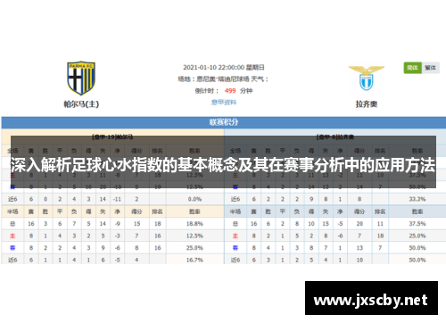 深入解析足球心水指数的基本概念及其在赛事分析中的应用方法
